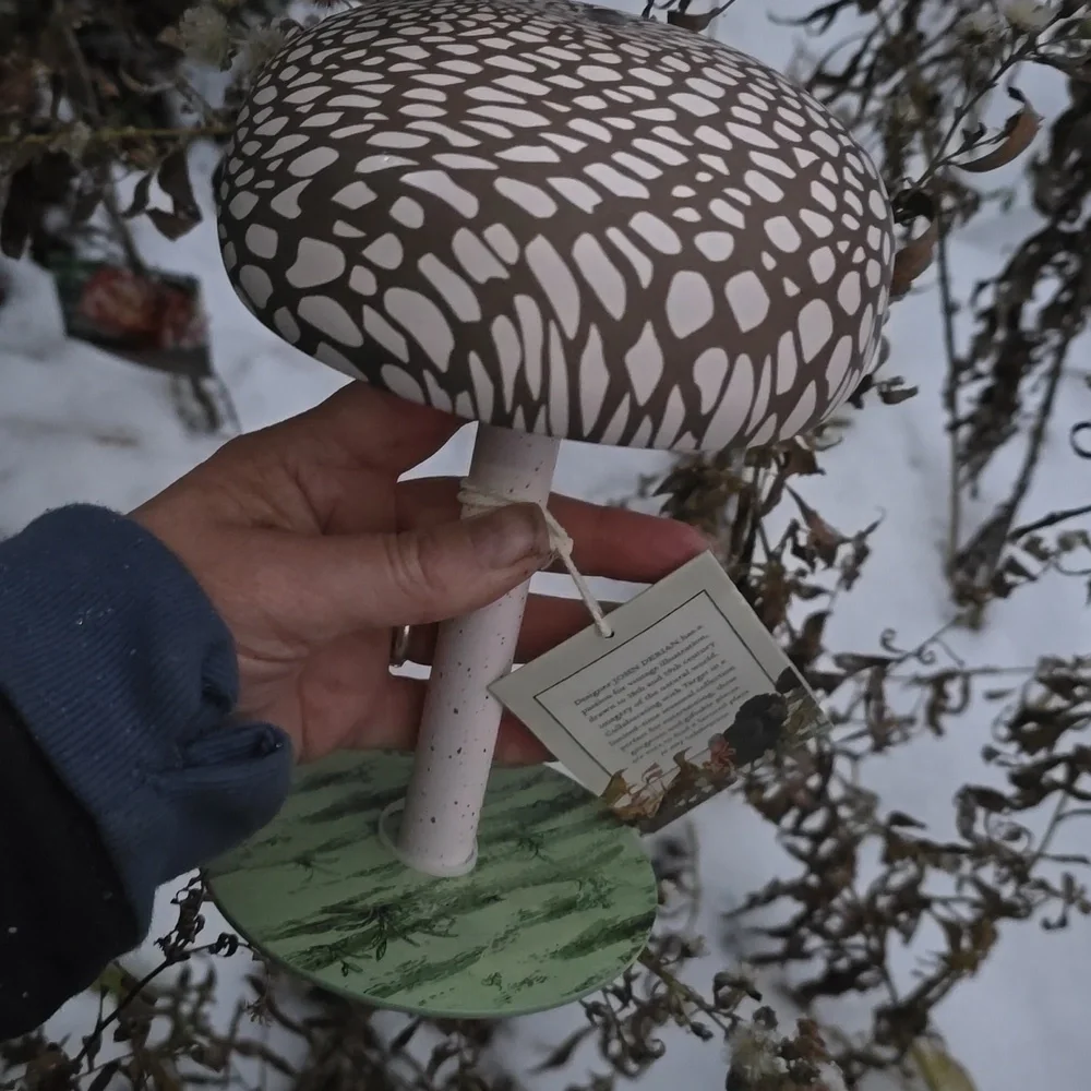 Mushroom Lamp John Derian Brown White Gnomecore Cordless Rechargable NWT - Picture 7 of 9